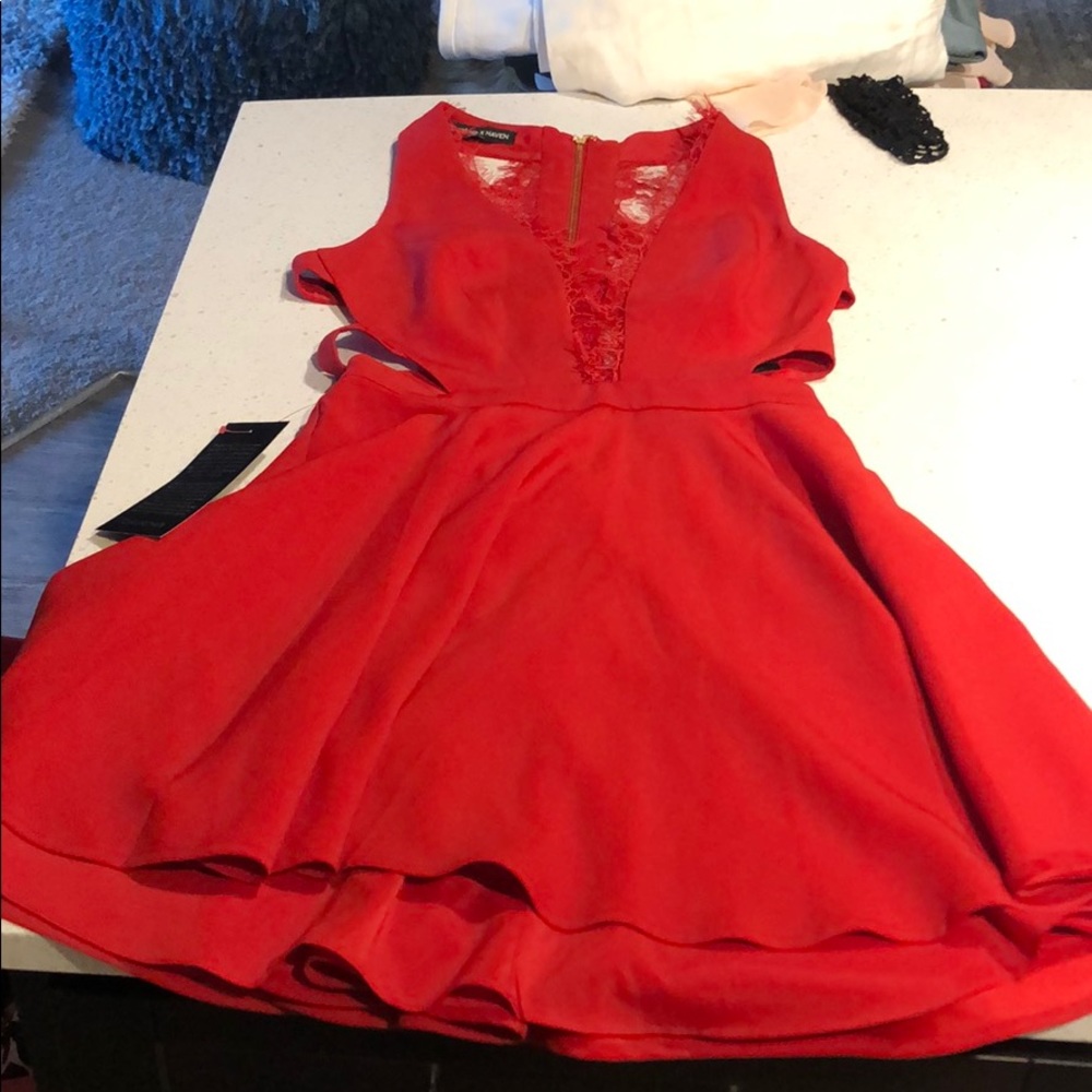 red bebe dress